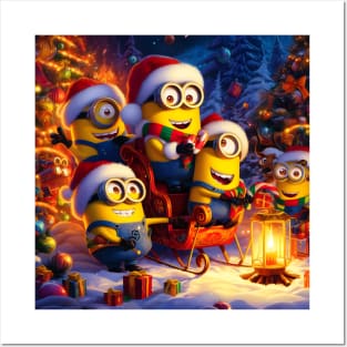 Merry Minions: Festive Christmas Art Prints Featuring Whimsical Minion Designs for a Joyful Holiday Celebration! Posters and Art